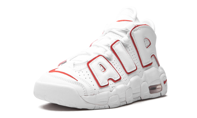 Air More Uptempo White Varsity Red Outline