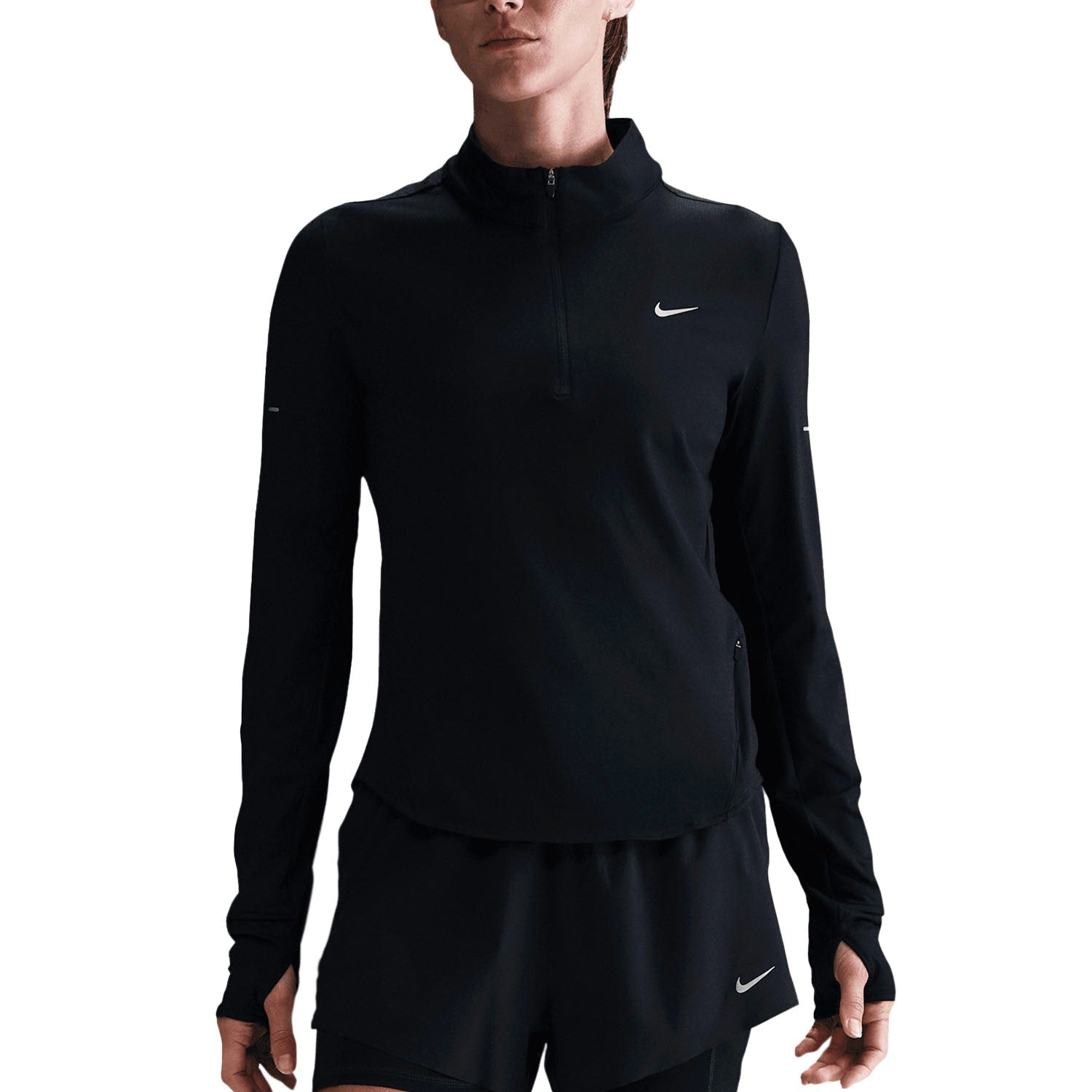 Camisa Dri-FIT Nike Swift UV Preto/Prata Refletivo - Feminino
