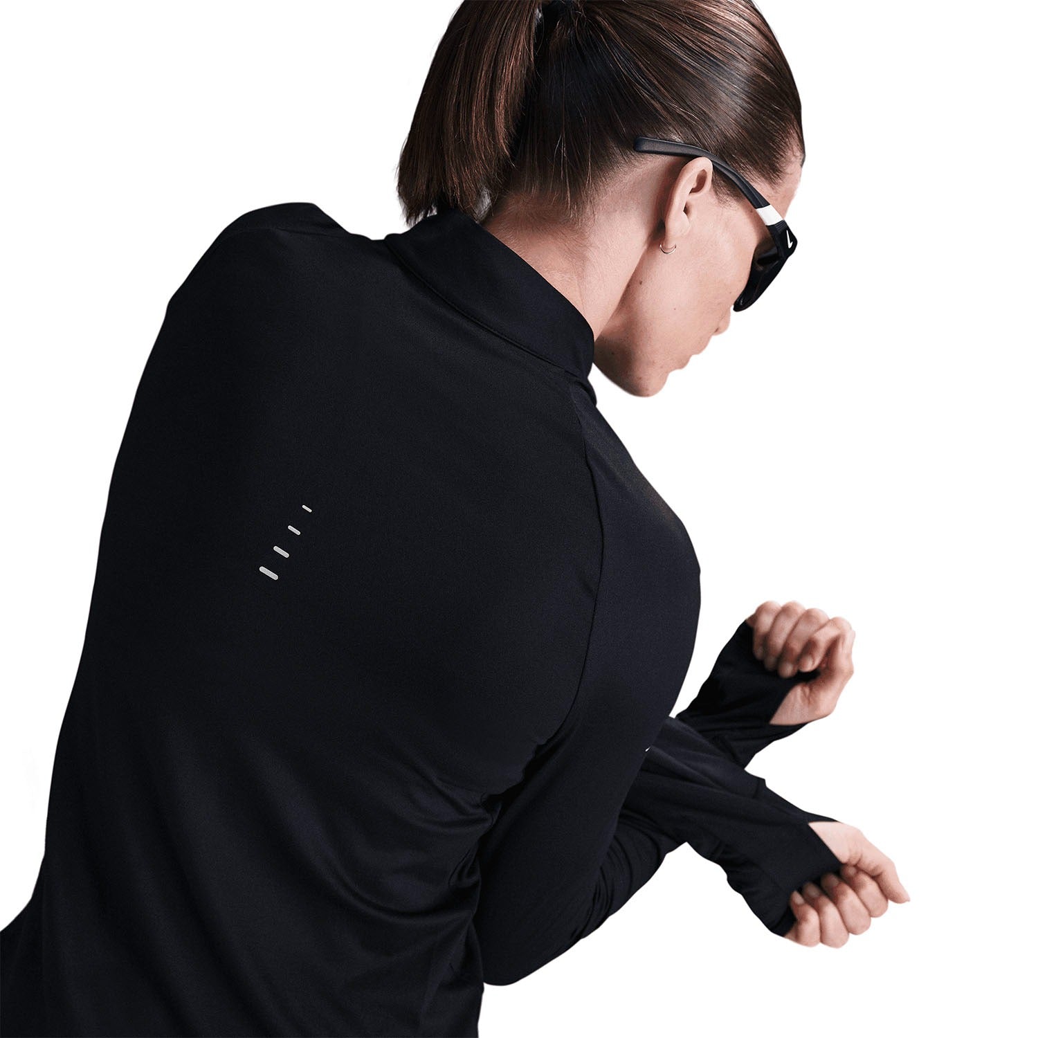 Camisa Dri-FIT Nike Swift UV Preto/Prata Refletivo - Feminino